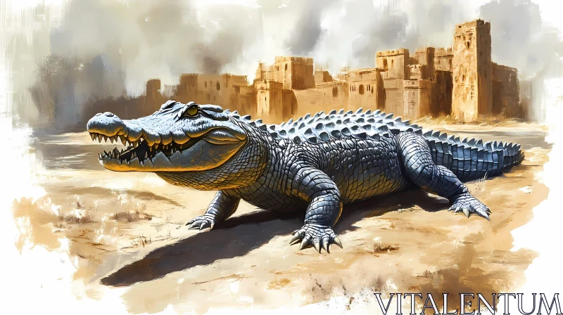 Desert Crocodile AI Image