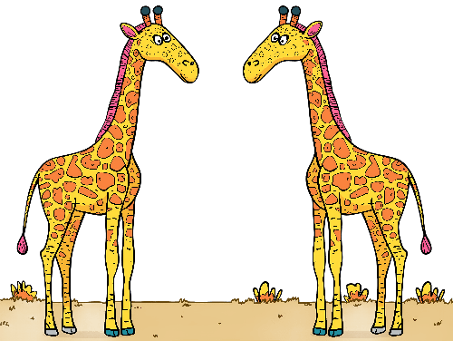 Cartoon Giraffes on Transparent Background for Merchandise