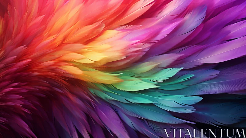 Colorful Abstract Feather Artwork: Bold Shapes, and Soft Realism AI Image