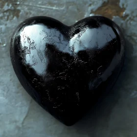 Glossy Heart on Textured Surface