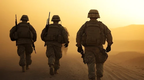 Military Troops in Arid Environment
