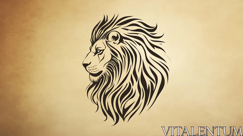 AI ART Lion Head Graphic