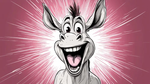 Humorous Donkey Cartoon Art