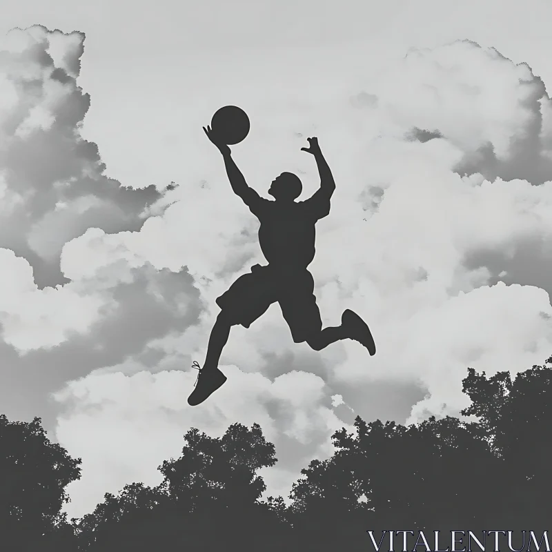 Athlete in the Sky AI Image