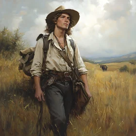 Serene Field Portrait of a Man