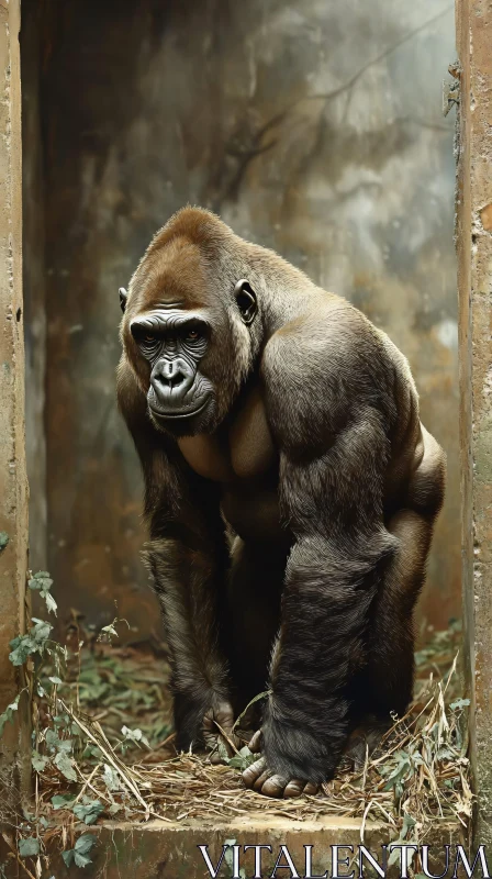 Wildlife Portrait of a Gorilla AI Image