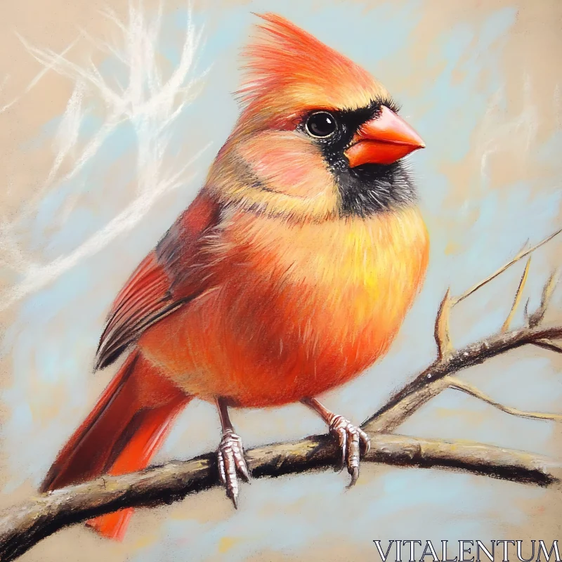 Crimson Plumage: Cardinal Bird Portrait AI Image