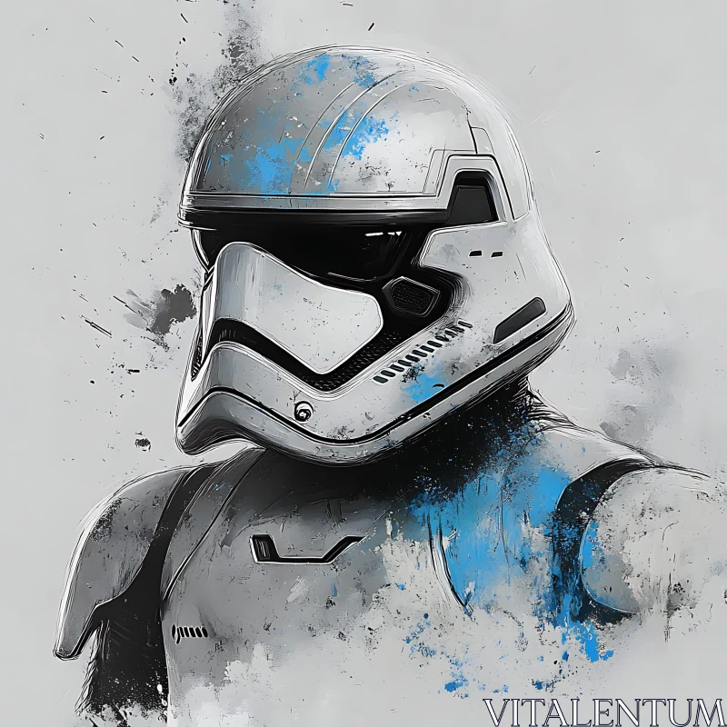 Blue Stormtrooper Digital Painting AI Image