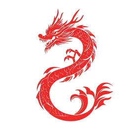 Crimson Dragon Silhouette Art