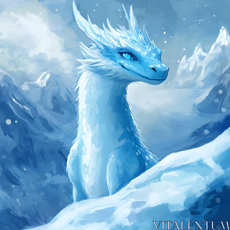 AI ART Winter Dragon Portrait