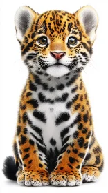 Leopard Cub in Detailed Portrait
