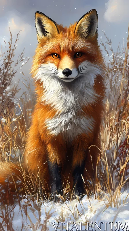 Winter Fox in Nature AI Image