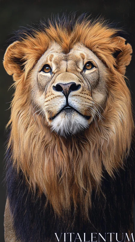 AI ART Regal Lion with Intense Gaze