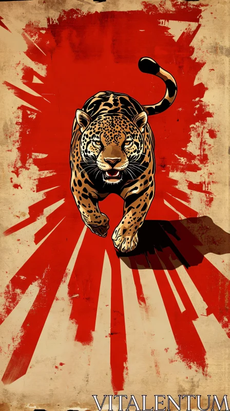 Dynamic Jaguar Art Print AI Image