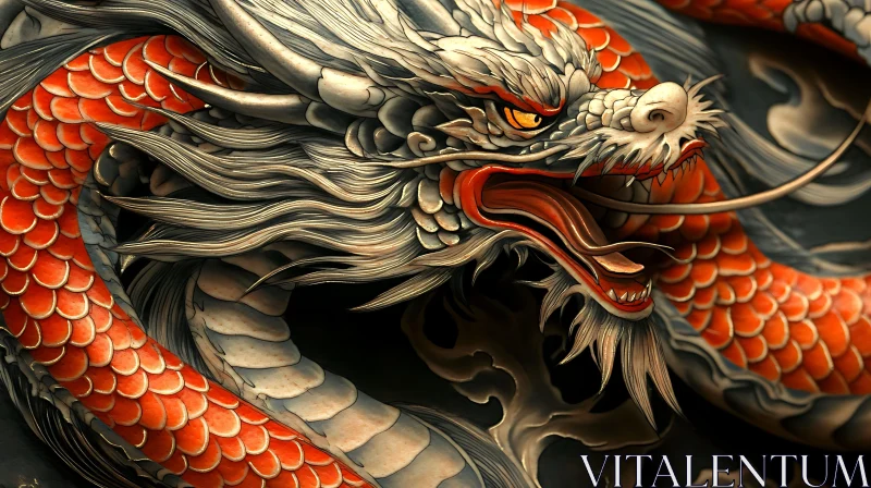 AI ART Serpentine Majesty: Dragon in Artistic Detail