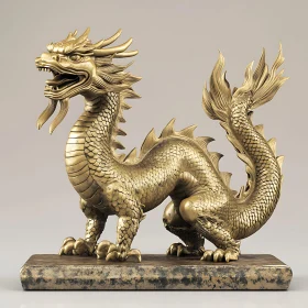 Sculpted Golden Dragon: A Mythical Icon
