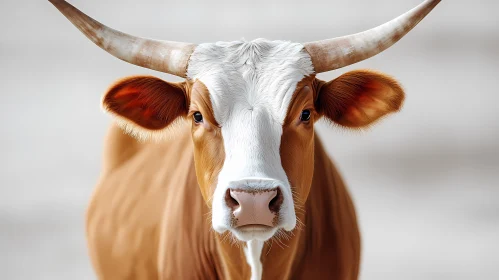 Staring Cow with Horns