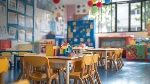 Bright and Cheerful Classroom Setting