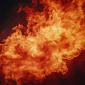 Detailed Image of Raging Fire Flames