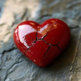 Cracked Red Heart Still Life