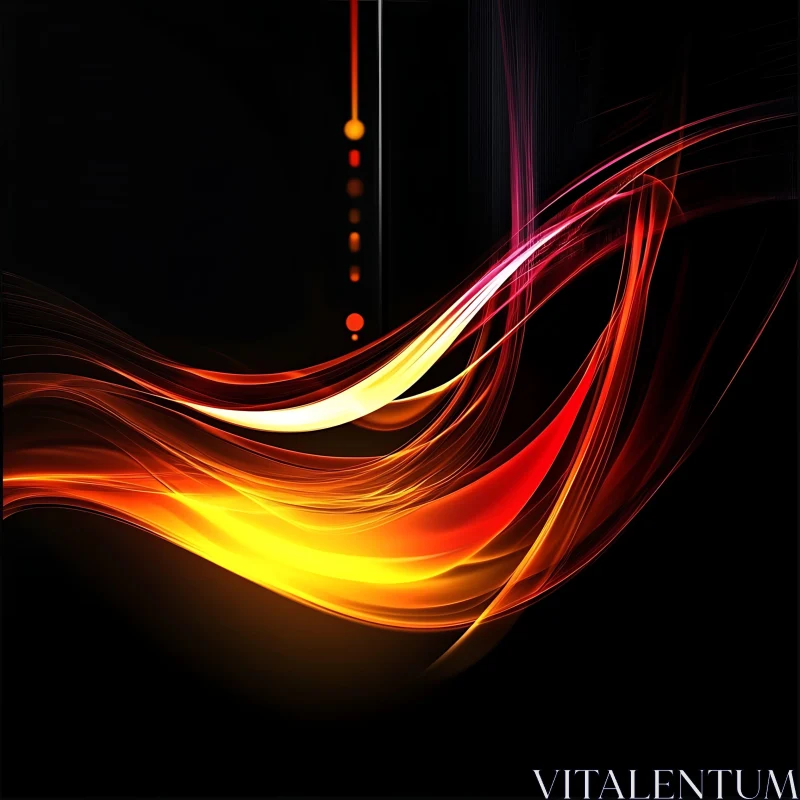 Dynamic Abstract Art with Red and Yellow Swirls AI Image