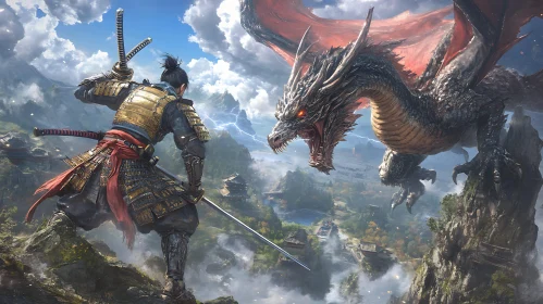 Warrior vs Dragon Epic Battle