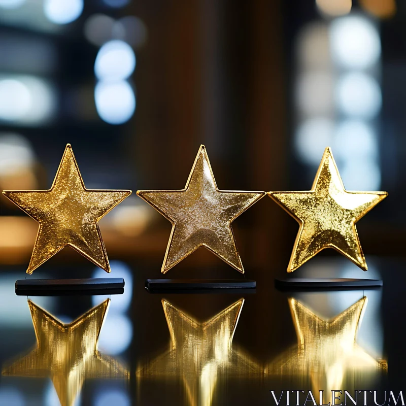 AI ART Golden Star Awards with Bokeh Lights