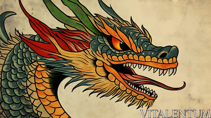 AI ART Dragon Head Tattoo Art