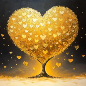 Heart Tree: A Golden Symbol of Love