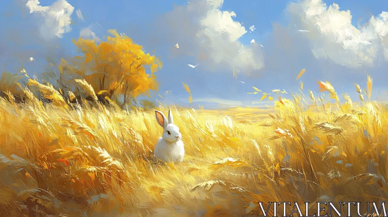 AI ART Pastoral Scene with Rabbit