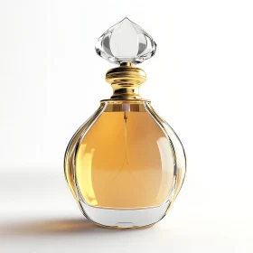 Golden Liquid in Clear Glass Perfume Bottle