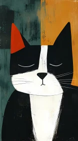 Minimalist Cat Art Piece