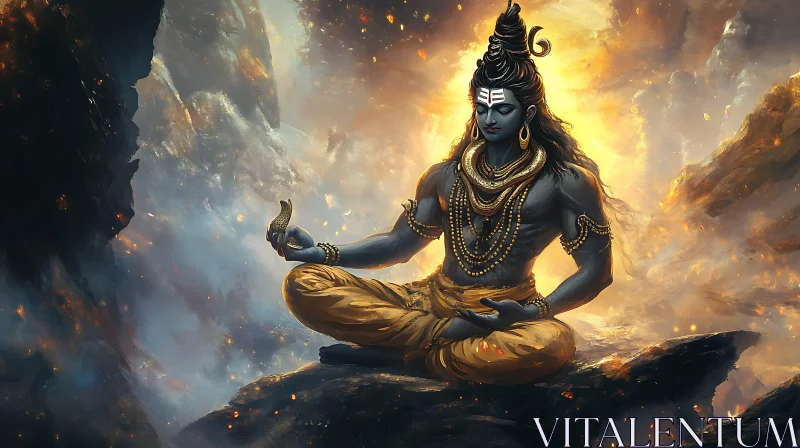 Serene Lord Shiva Artwork AI Image