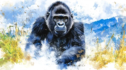 Gorilla Wildlife Illustration