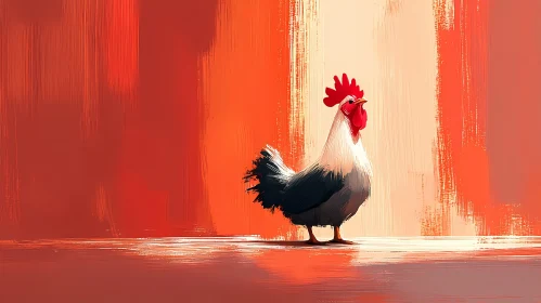 Artistic Rooster in Bold Colors