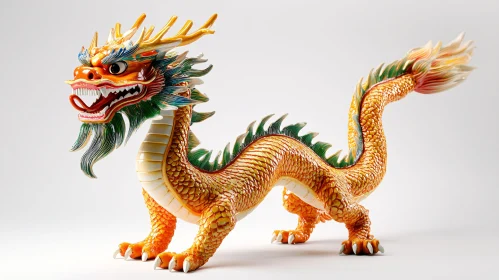 Majestic Golden Dragon Sculpture