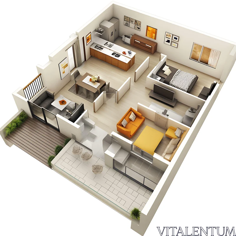 Detailed Apartment Interior Layout AI Image