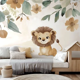 Cute Lion Cub Illustration