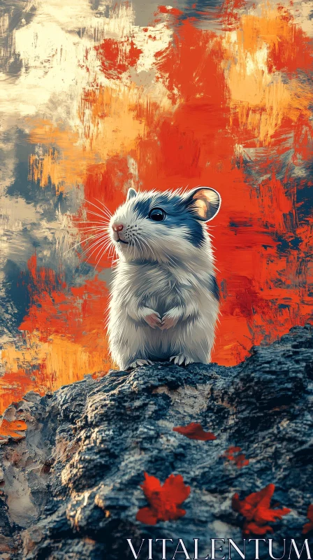 AI ART Charming Rodent Amid Autumn Colors