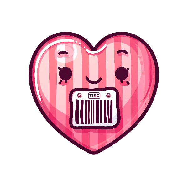 POD Design Adorable Heart Barcode Tee Design