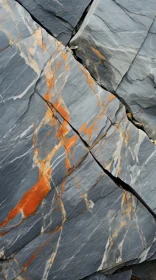 Abstract Art - Grey Rock with Orange Paint