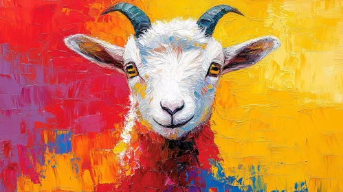 Expressive Goat Art in Vibrant Colors