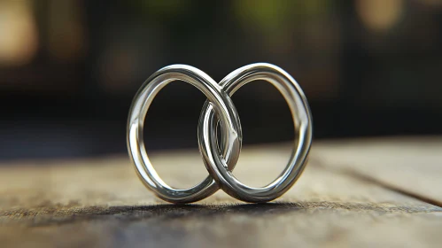 Silver Rings on Wood: A Bond Forever