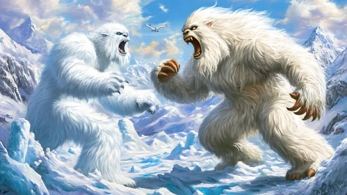 Furry Monsters Confrontation in Arctic Wilderness