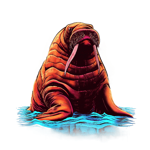 Colorful Walrus Art for Apparel