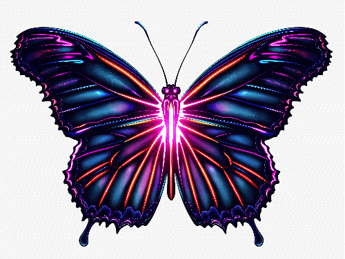 POD Design Digital Painting of a Butterfly with Pink and Purple Markings