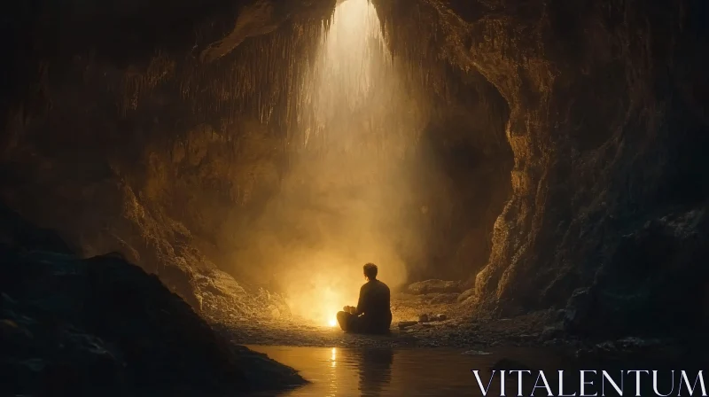 Cave Meditation AI Image