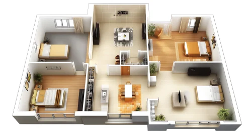 Apartment Interior Layout Visualization