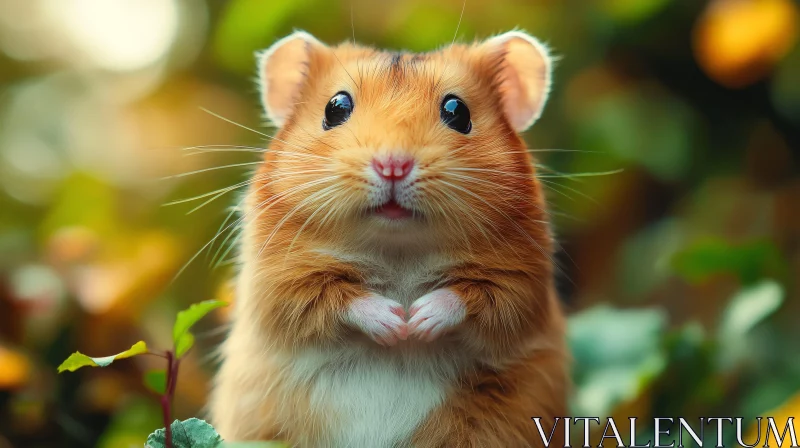 Charming Hamster Amidst Nature AI Image