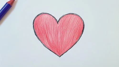 Simple Hand-Drawn Red Heart Illustration